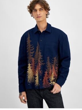 Sun + Stone Men's Milas Scenic Jacquard Overshirt, SIZE XXL NWT